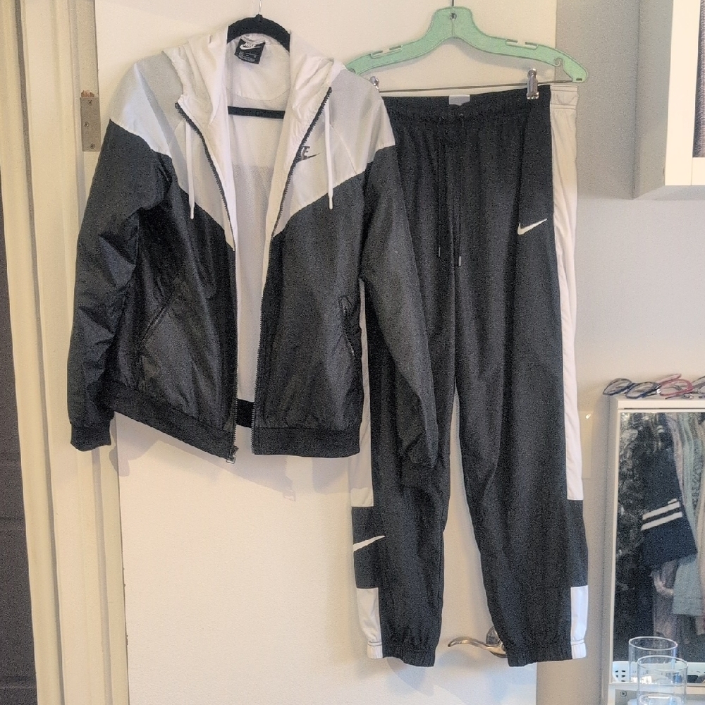 Nike Black and White Track Suit